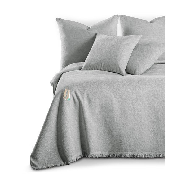 Világosszürke zsenília ágytakaró 220x240 cm Talo – Filumi