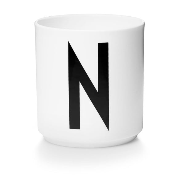 Personal N fehér porcelánbögre - Design Letters