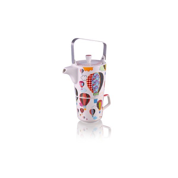 Baloons teáskanna szűrővel és 6 csontporcelán csészével, 500 ml - Silly Design-image-2