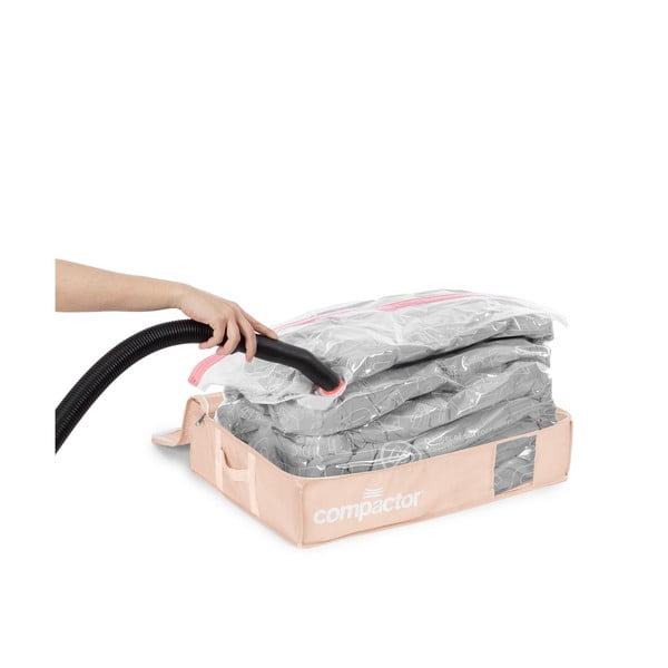 Vákuumos műanyag ágy alatti tárolódoboz 65x45x15,5 cm Pink Edition – Compactor-image-3