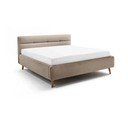 Bézs kárpitozott ágyneműtartós franciaágy ágyráccsal 180x200 cm Lotte – Meise Möbel
