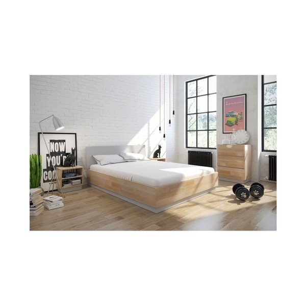 Finn BC kétszemélyes bükk és borovi fenyő ágy, 160 x 200 cm - SKANDICA-image-3