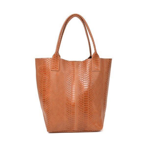 Lola konyakbarna bőr shopper táska - Renata Corsi-image-1