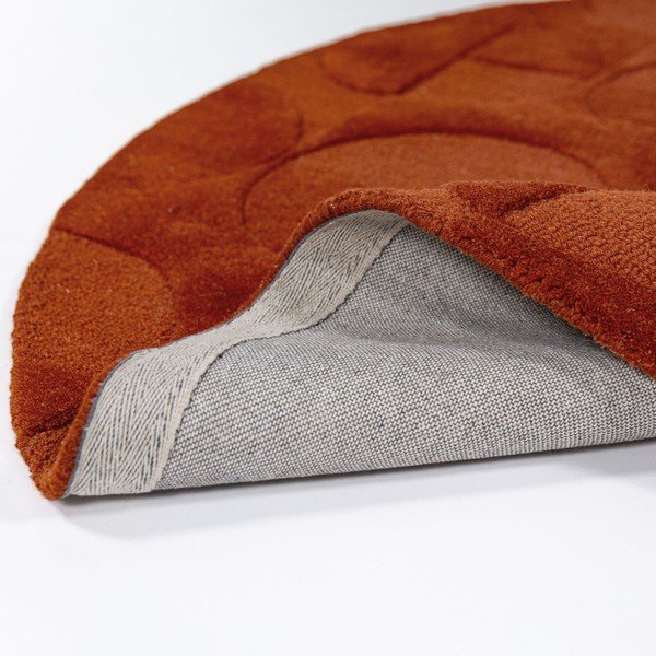 Terrakotta színű kézi szövésű gyapjú kerek szőnyeg ø 160 cm Gigi – Flair Rugs-image-4
