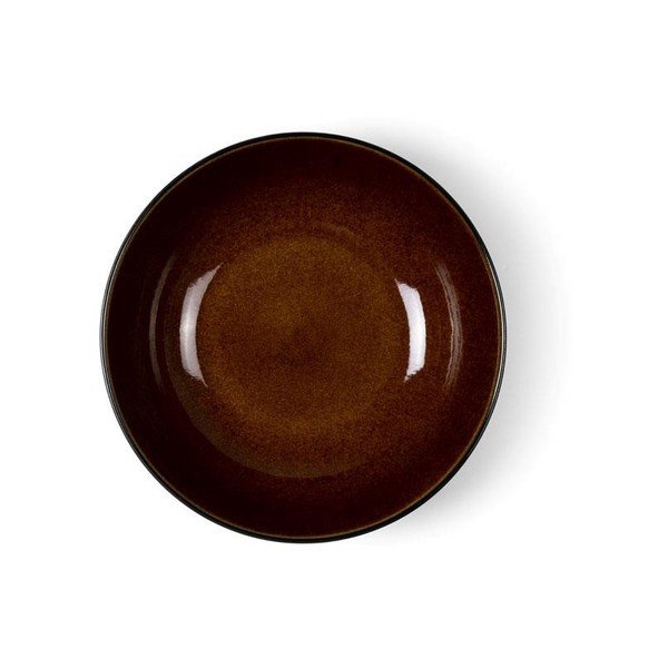 Fekete-borostyán színű mély kőedény tányér ø 24 cm Gastro Black/Amber – Bitz-image-1