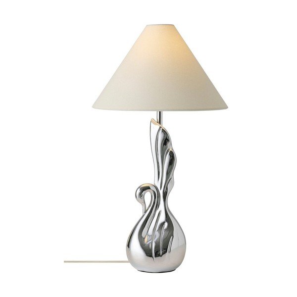 Fehér-ezüstszínű poligyanta asztali lámpa (magasság 53 cm) Swan – Ellos Home