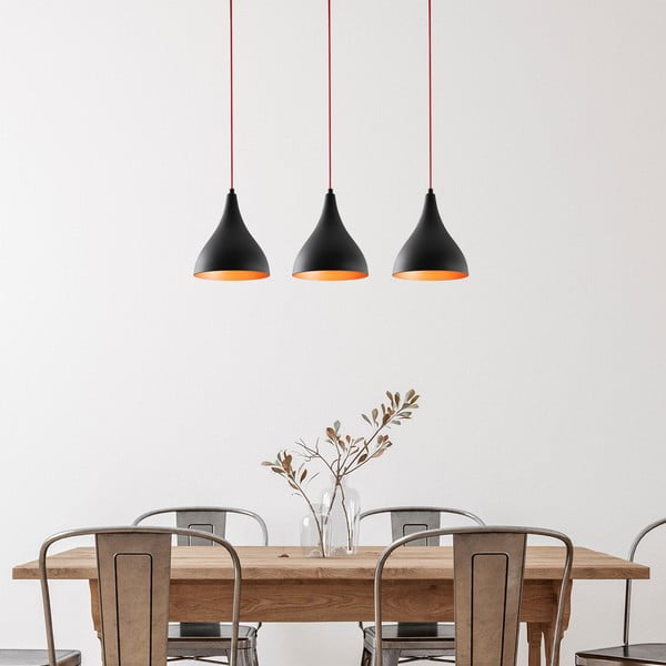 Fekete függőlámpa fém búrával Berceste – Opviq lights-image-1