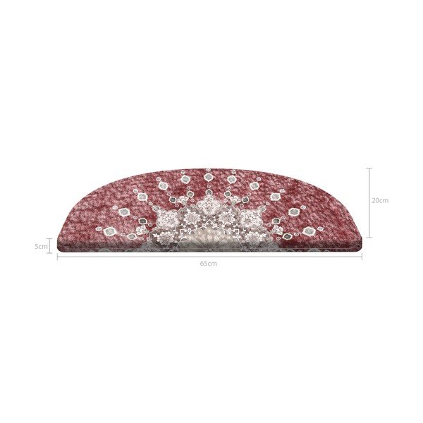 Piros lépcsőszőnyeg készlet 16 db-os 65 x 20 cm Chakra - Vitaus-image-4