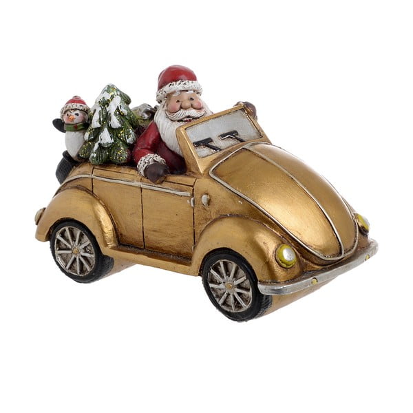 Santa Car Holly arany színű karácsonyi dekoráció - InArt