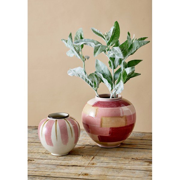 Fehér-rózsaszín kerámia váza ø 16 cm Canvas - Kähler Design-image-3