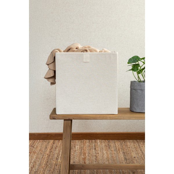 Bézs textil tárolódoboz 32x31,5x31,5 cm Soft Storage Cube – Bigso-image-2