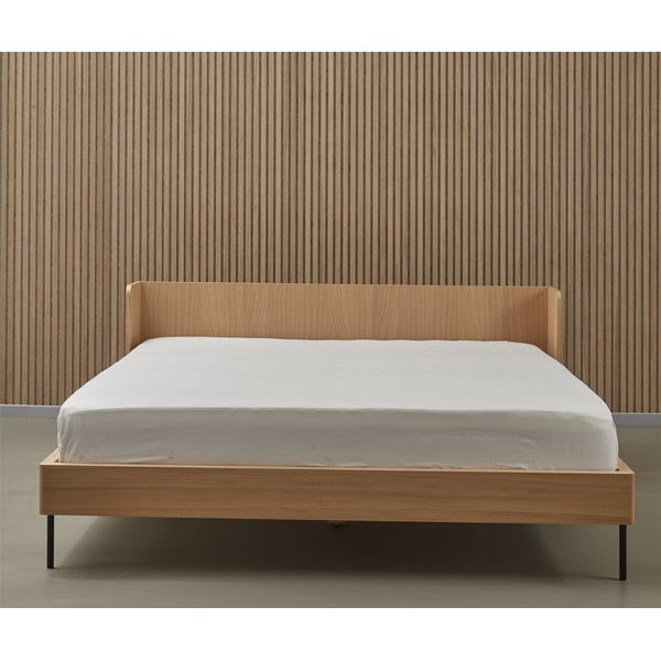 Natúr színű franciaágy tölgyfa dekorral 160x200 cm Wrap – Bonami Selection-image-4