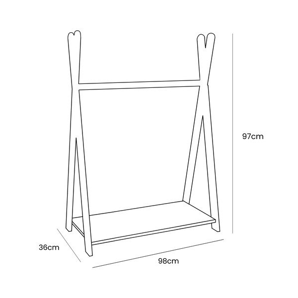 Natúr színű gyerek fogas borovi fenyő dekorral 98x97 cm Montessori – Meowbaby-image-1