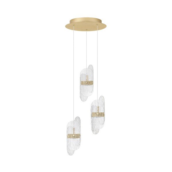 Sárgaréz színű fém LED dimmelhető függőlámpa üveg búrával ø 32 cm Lucien – Nova Luce
