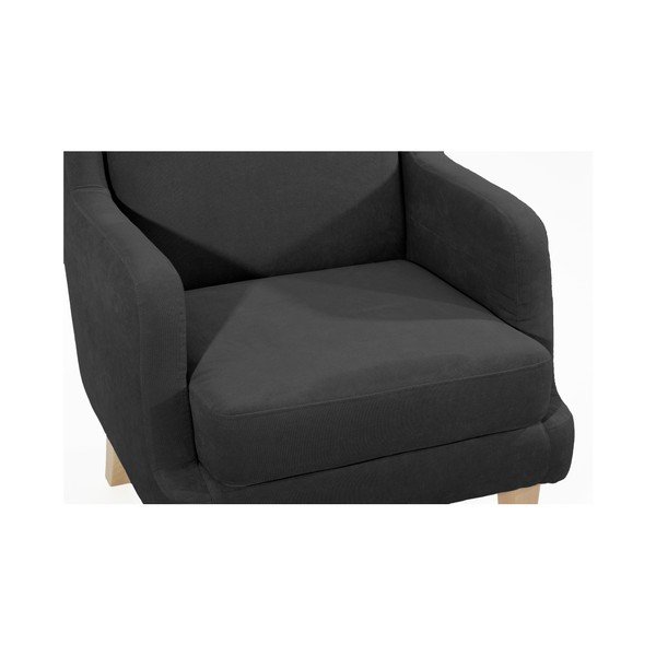 Bennet Suede fekete füles fotel - Max Winzer-image-3