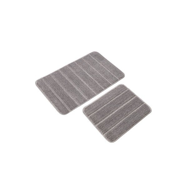 Szürke fürdőszobai kilépő szett 2 db-os 50x80 cm Yeni Cizgli – Foutastic