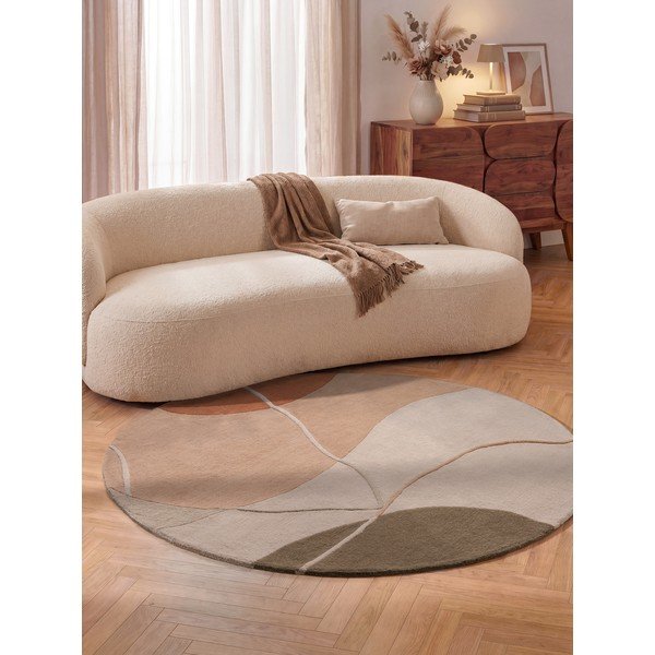 Törtrózsaszín gyapjú kerek szőnyeg ø 200 cm Arteo – Villeroy&Boch-image-1