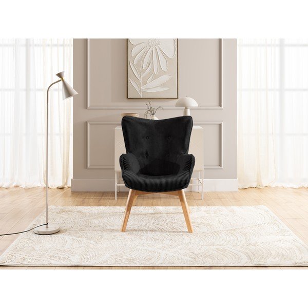 Fekete kordbársony fotel Niko – Ropez-image-1