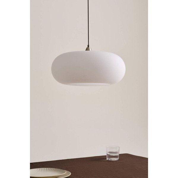 Fehér-matt ezüstszínű opálüveg függőlámpa ø 43 cm Thalia – Jotex-image-3