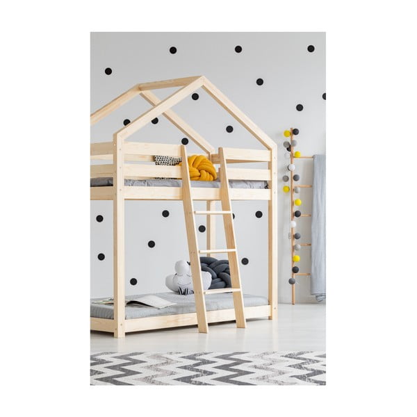 Mila DMP emeletes, borovi fenyőfa házikó ágy, 80 x 160 cm - Adeko-image-2