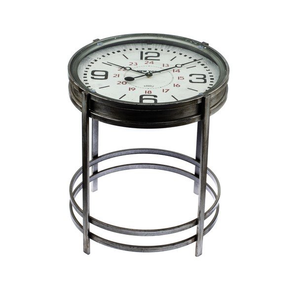 Rustico fém tárolóasztal órával, ⌀ 42,4 cm - Dakls