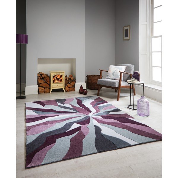 Splinter Purple szürke-lila szőnyeg, 120 x 170 cm - Flair Rugs-image-3