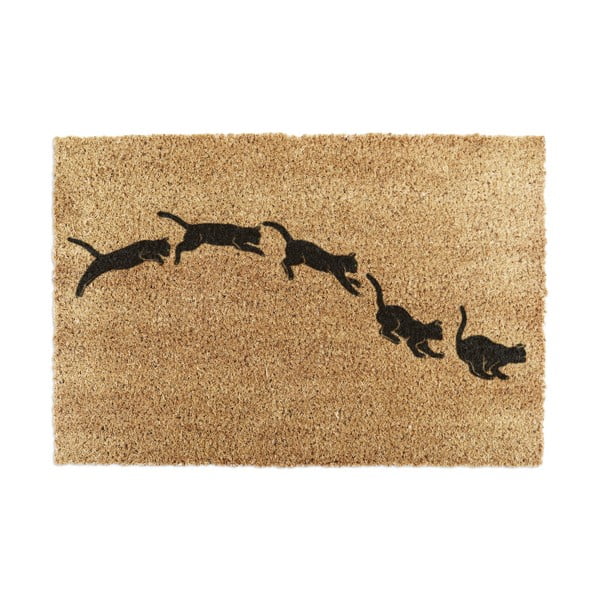 Kókuszrost lábtörlő 40x60 cm Jumping Cats – Artsy Doormats