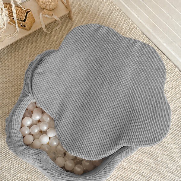 Szürke kordbársony labdamedence ø 90 cm magasság 30 cm – Meowbaby-image-1