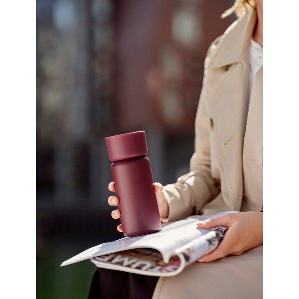 Borvörös rozsdamentes acél termobögre 400 ml Singles – Zone-image-1