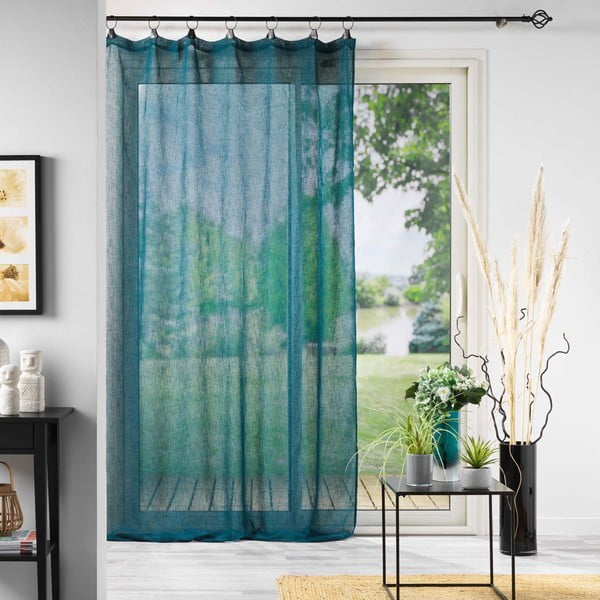 Kék voile fényáteresztő függöny 140x240 cm Linka – douceur d'intérieur-image-2