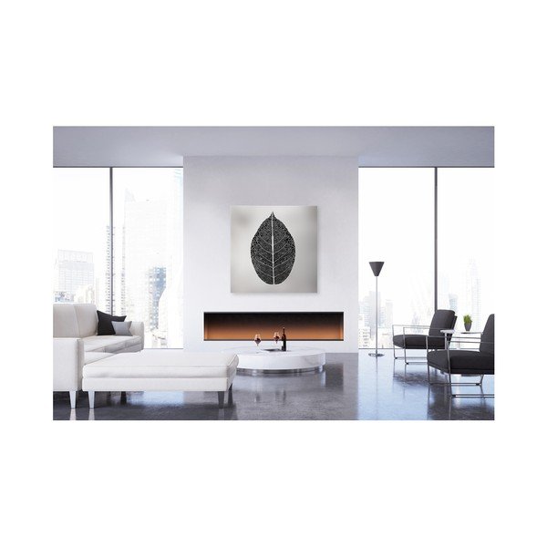 Canvas Silver Uno Black Leaf kép, 65 x 65 cm - Styler-image-1