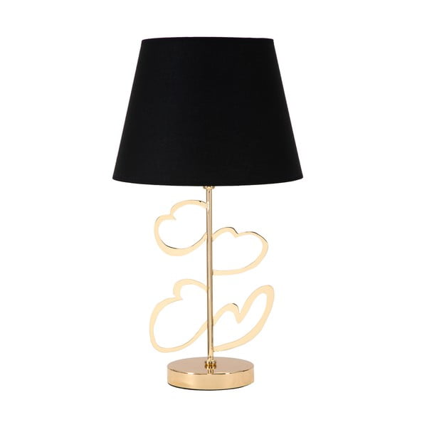 Glam Heart fekete-aranyszínű asztali lámpa, magasság 61 cm - Mauro Ferretti