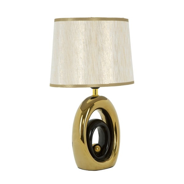 Glam Oval fehér asztali lámpa aranyszínű lámpatesttel - Mauro Ferretti