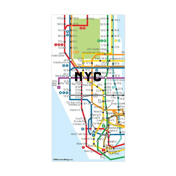 New York térkép mintájú mágnes - Kikkerland