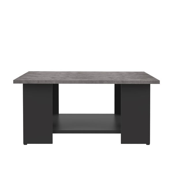 Fekete dohányzóasztal beton dekoros asztallappal 67x67 cm Square - TemaHome 
