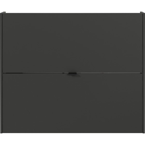 Antracitszürke billenő ajtós-függő cipőtartó tölgyfa dekorral 100x83x18 cm Ameca – Germania-image-2