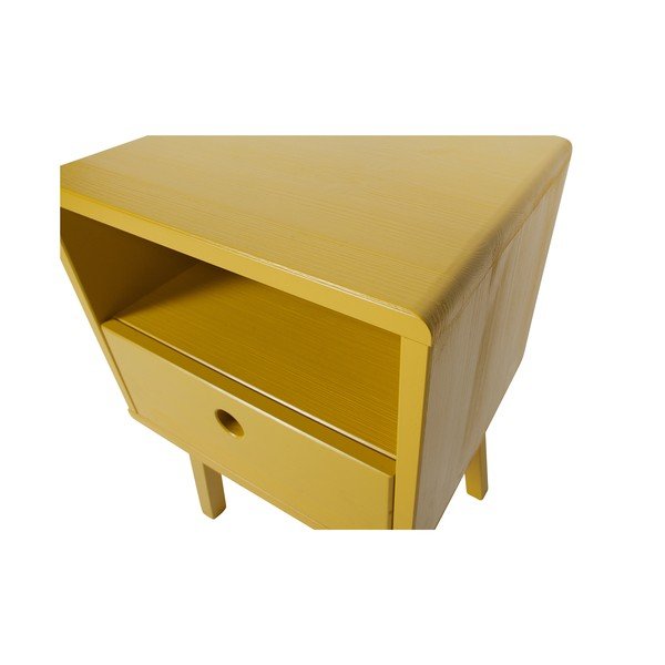 Sammie sárga éjjeliszekrény tömör borovi fenyőből - WOOOD-image-1