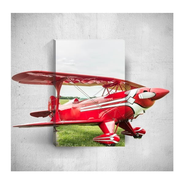 Red Plane 3D fali kép, 40 x 60 cm - Mosticx