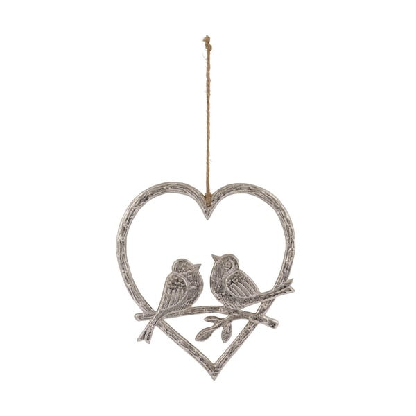 Love Birds ezüstszínű függő dekoráció - Ego Dekor
