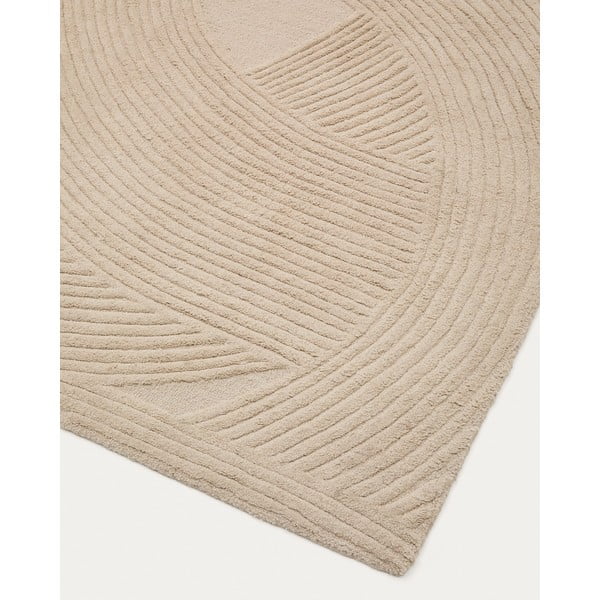 Krémszínű kézi szövésű gyapjú szőnyeg 160x230 cm Domm – Kave Home-image-1
