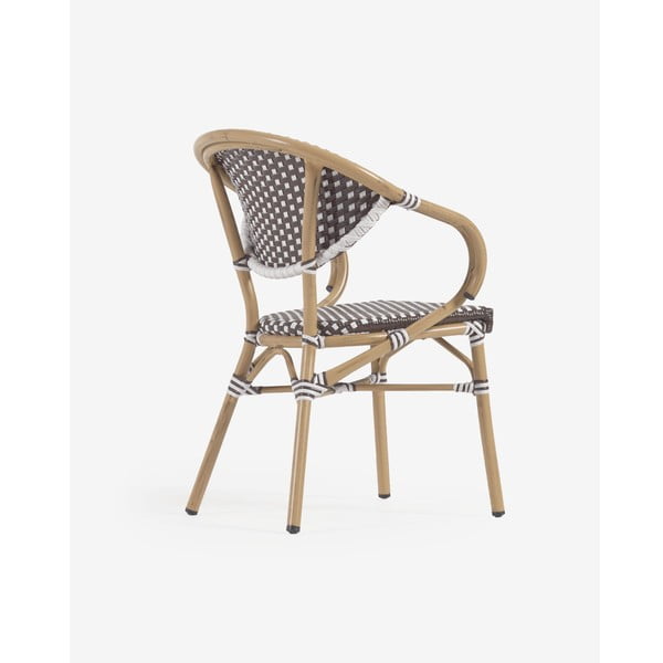 Barna fém-műanyag kerti szék Marilyn – Kave Home-image-1