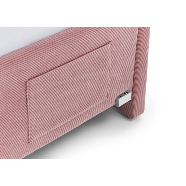 Rózsaszín kárpitozott sarok gyerekágy ágyrács nélkül 140x200 cm Cool – Meise Möbel-image-4