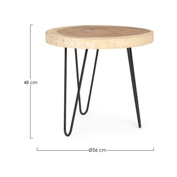 Munggur fa kerek tárolóasztal ø 56 cm Tuala – Bizzotto-image-3