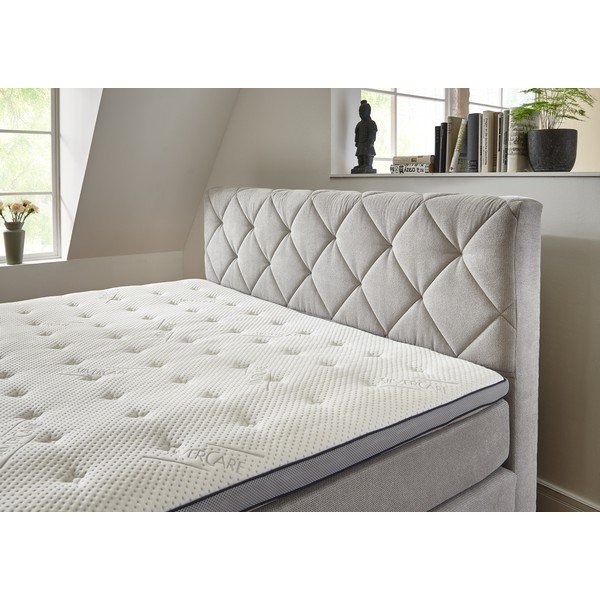 Világosszürke boxspring ágy 180x200 cm Rockaway – Rojaplast-image-2