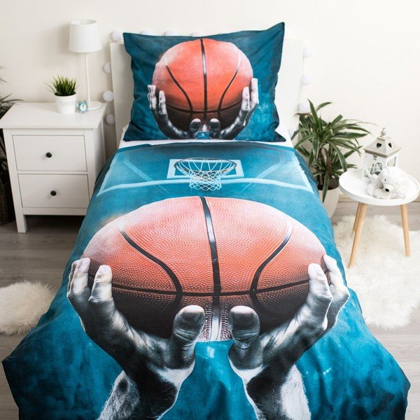 Egyszemélyes pamut gyerek ágyneműhuzat 140x200 cm Basketball – Jerry Fabrics-image-1
