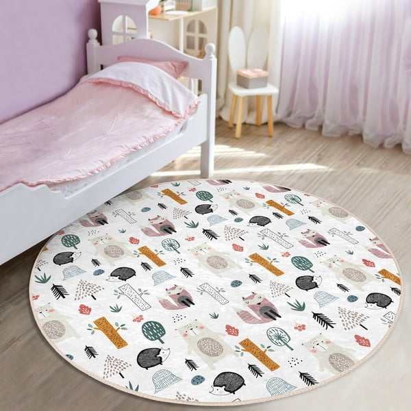 Fehér gyerek szőnyeg ø 100 cm Comfort – Mila Home-image-2