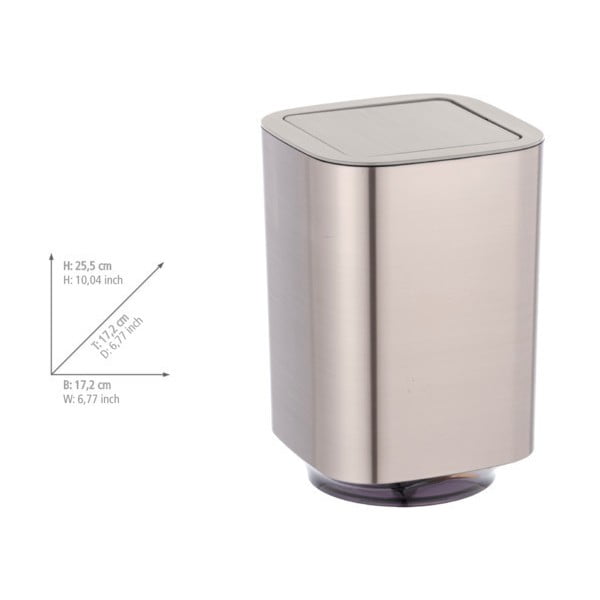 Fényes ezüstszínű műanyag szemetes 5,5 l Auron – Wenko-image-2