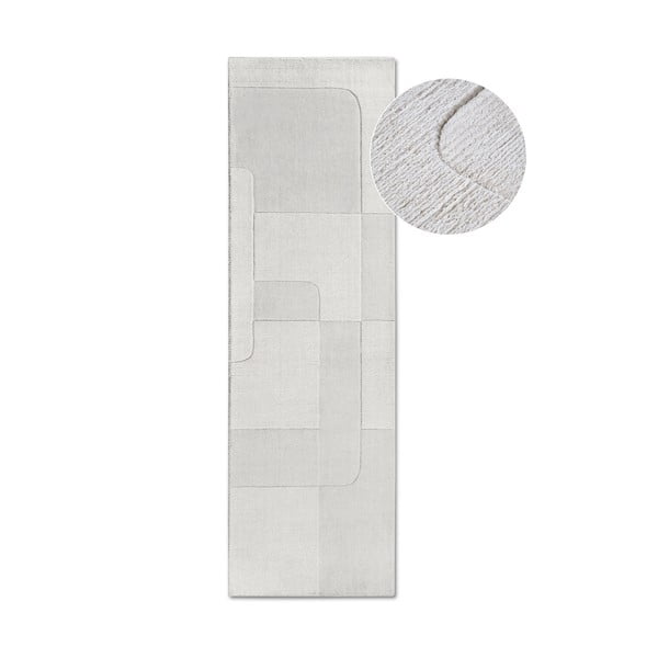 Krémszínű kézi szövésű gyapjú futószőnyeg 80x250 cm Charlotte – Villeroy&Boch