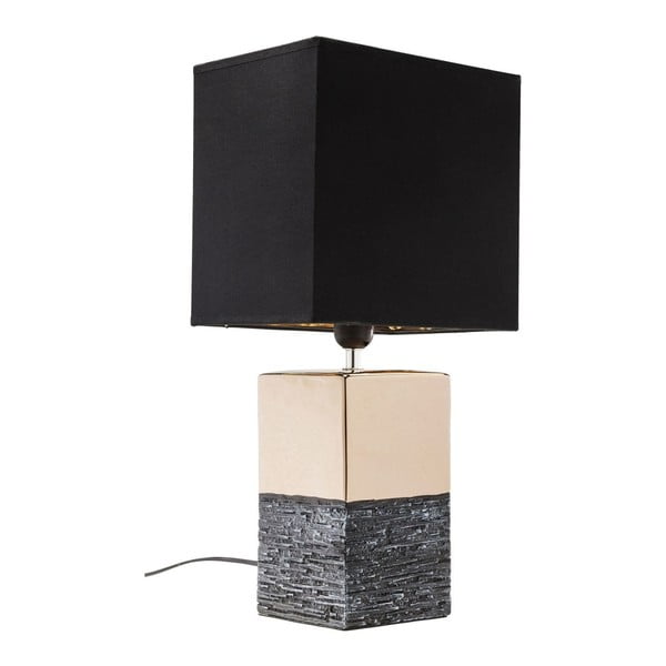 Creation nagyméretű aranyszínű asztali lámpa, fekete lámpabúrával - Kare Design