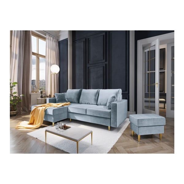 Muguet világoskék puff, 60 x 45 cm - Mazzini Sofas-image-3